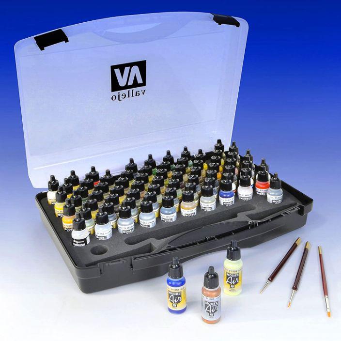 Vallejo Paint Game Color Paint Set in Plastic Storage Case (72 Colors &  Brushes) 